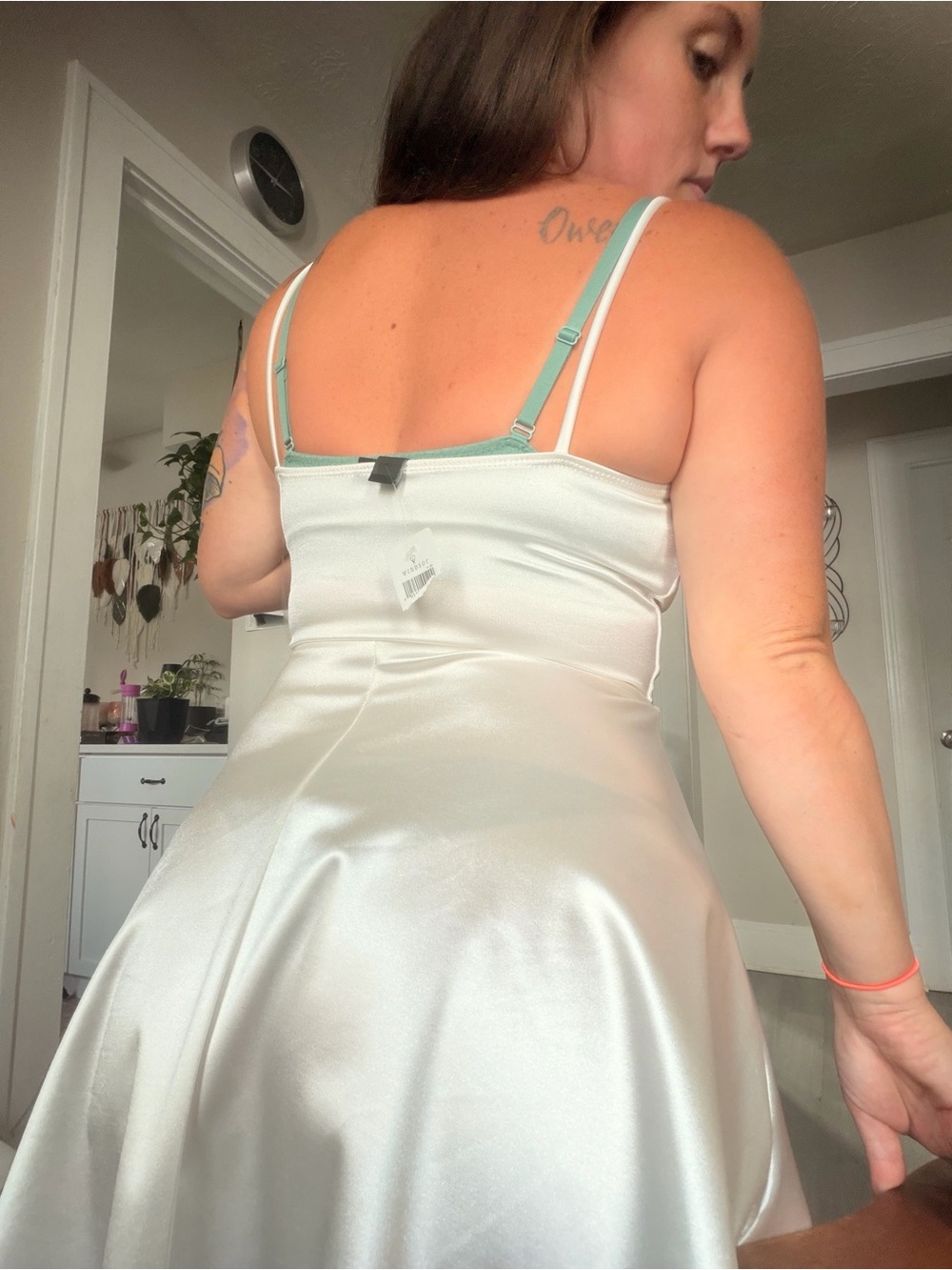 Windsor Ivory Satin Party Mini Dress - Picture 4 of 10